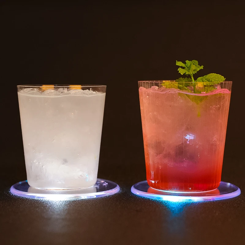 LED Bar Luminescent Table Cup Mat Kitchen Mat Pad For Bar Cocktail KTV Light Base Gravity Induction Battery Bar Tools Barware