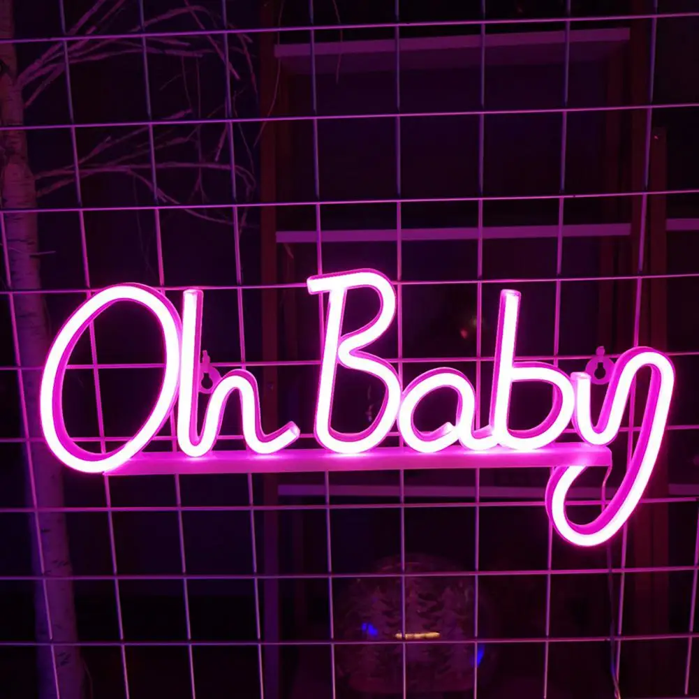 Party Neon Light Oh Baby Neon Light Oh-baby Neon Light Usb/battery Operated Desktop Decoration Non-glaring Led Sign Lamp for A