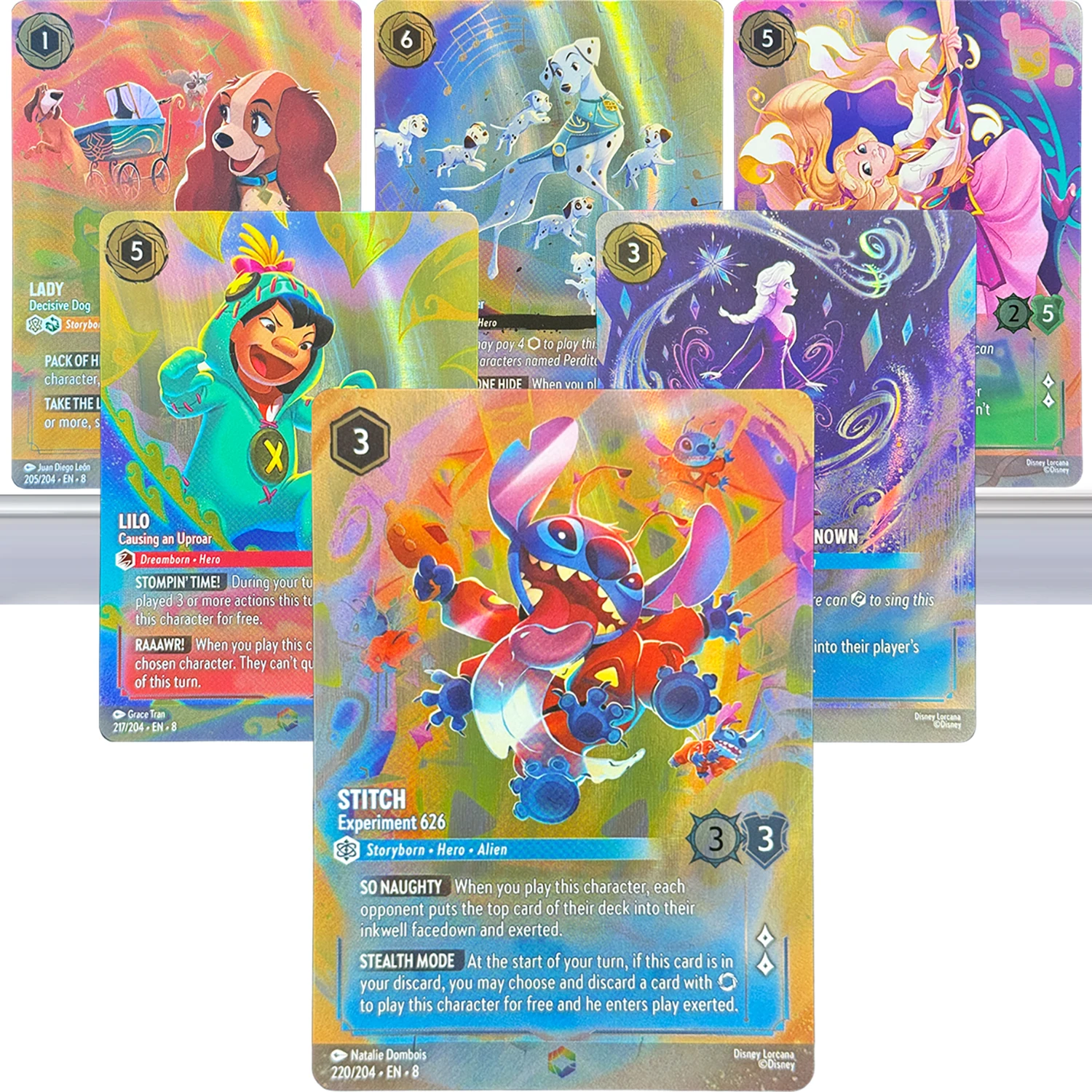 

Глава 8 EN Lorcana Enchanted Foil Proxy Карты для настольной игры Reign of Jafar TCG Рапунцель Капитан Крюк Бэмби Стич для коллекции