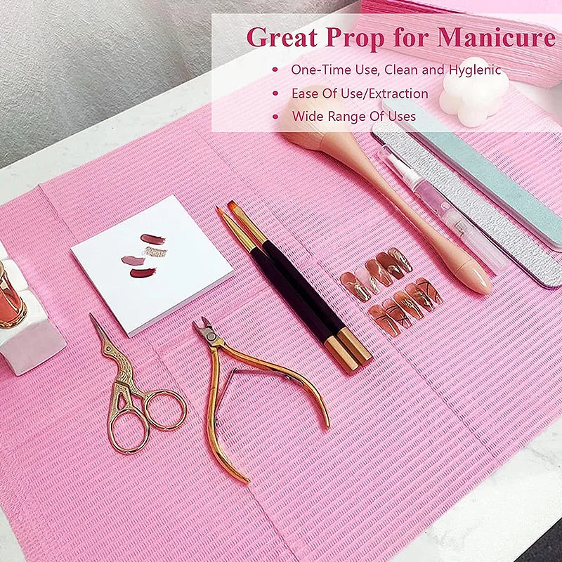 20PCS Manicure Table Mat Rug Nail Art Table Mat Nail Desk Mat for Nail Table Pad Clean SHOUZ02