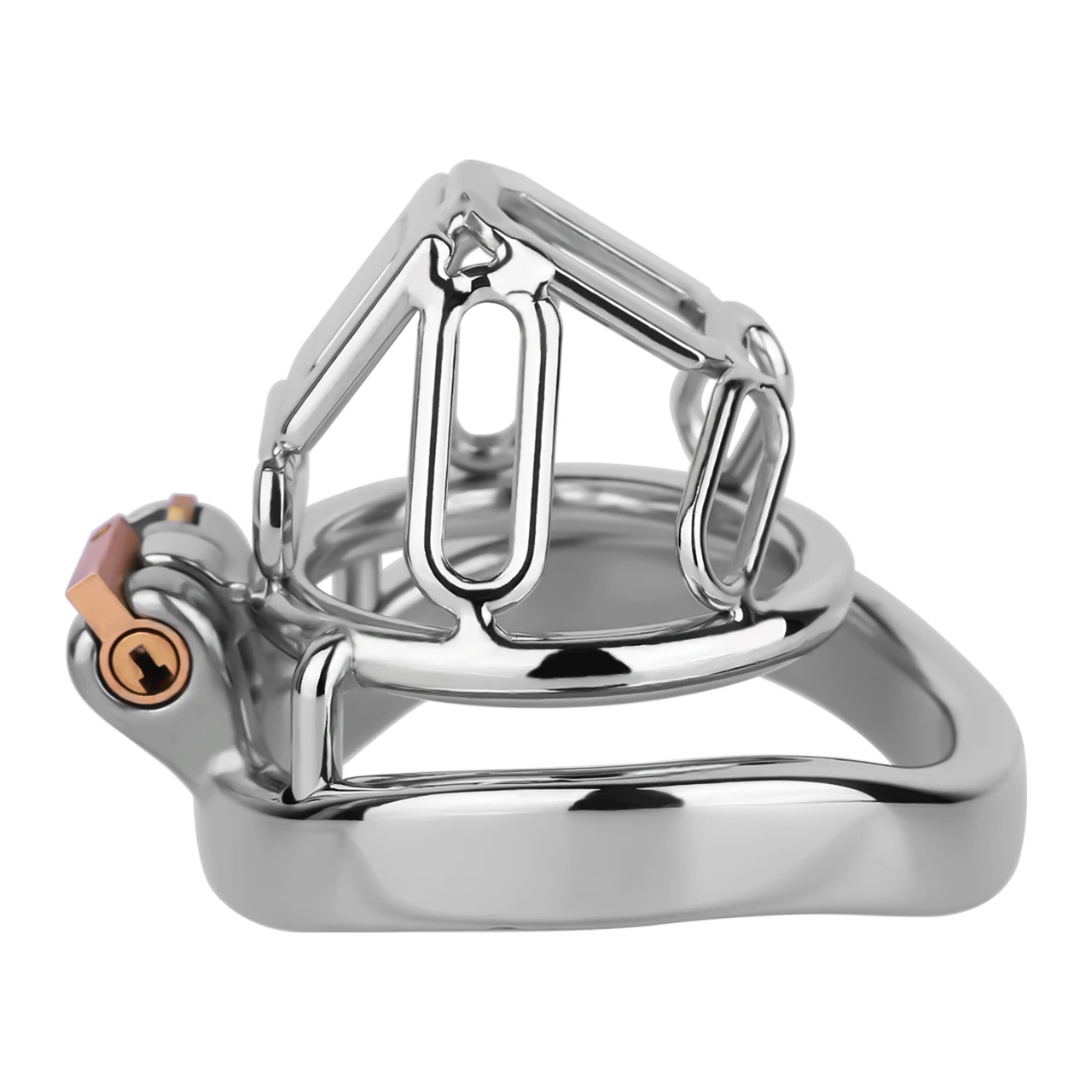 FRRK Breathable Stainless Steel Chastity Device Penis Bondage Lock Two-Way Waist Strap Adult Game Abstinence Erotic Toys For Men