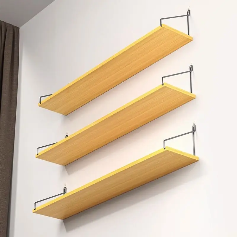 Wall Rack Without Punching, Wall Hanging Wrought Iron Living Room TV Wall Decoration Bedroom Wall Bookshelf One-word Partition
