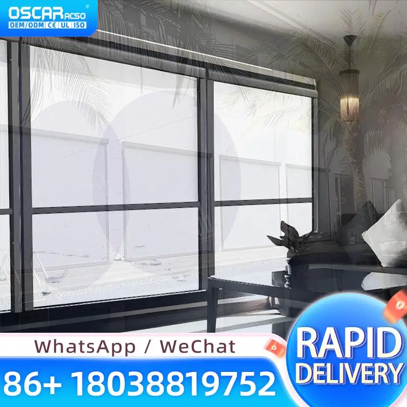 Transparent Outdoor Windproof Horizontal Screen with Beautiful View for Garden Patio Balcony Rolling Blind