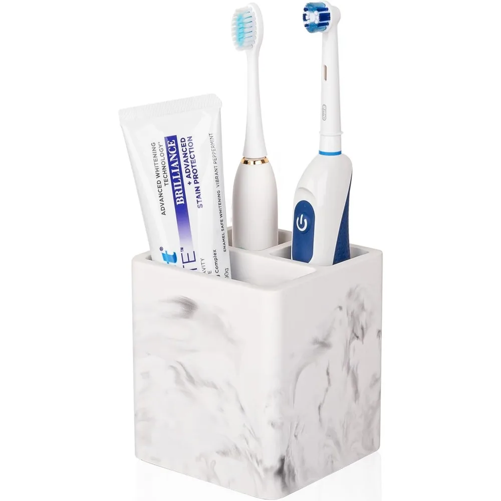 

Diatomite Toothbrush Holder with 3 Slots, Absorbent and Modern Design for Bathroom Countertop
