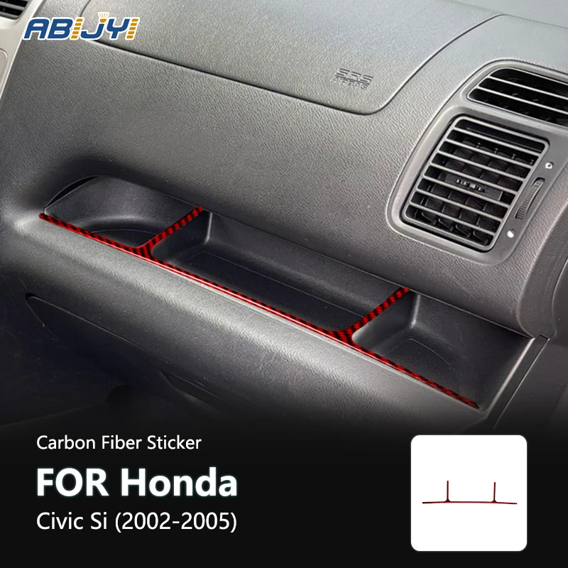 

For Honda Civic Si 2002 2003 2004 2005 Carbon Fiber Interior Car Passenger Glove Box Panel Decoration Sticker Decal