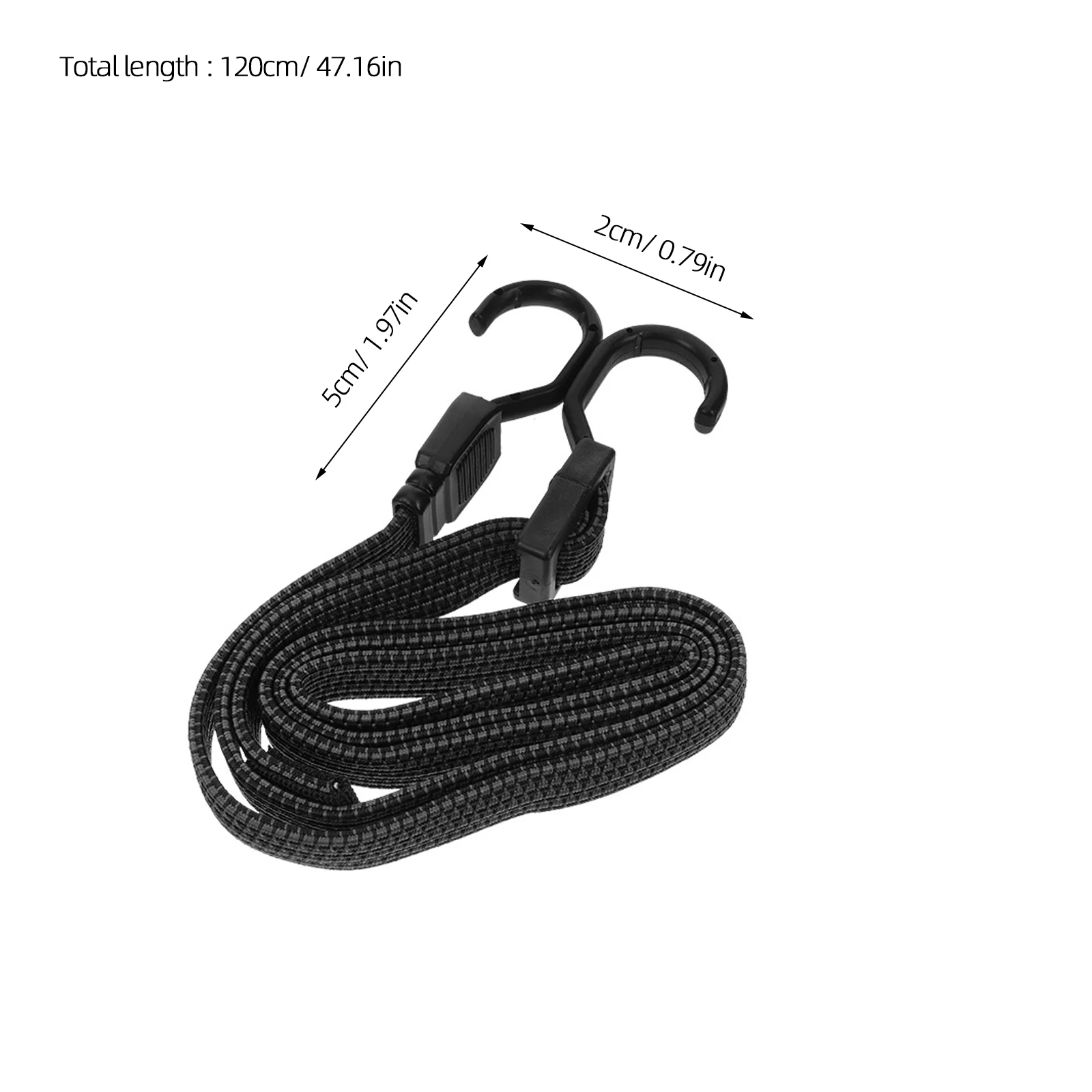 

2Pcs Cargo Fixing Straps Elastic Bungee Cord Tie Down Rope for Motorcycle Kayak Bike Luggage Securing Outdoor Home Garden