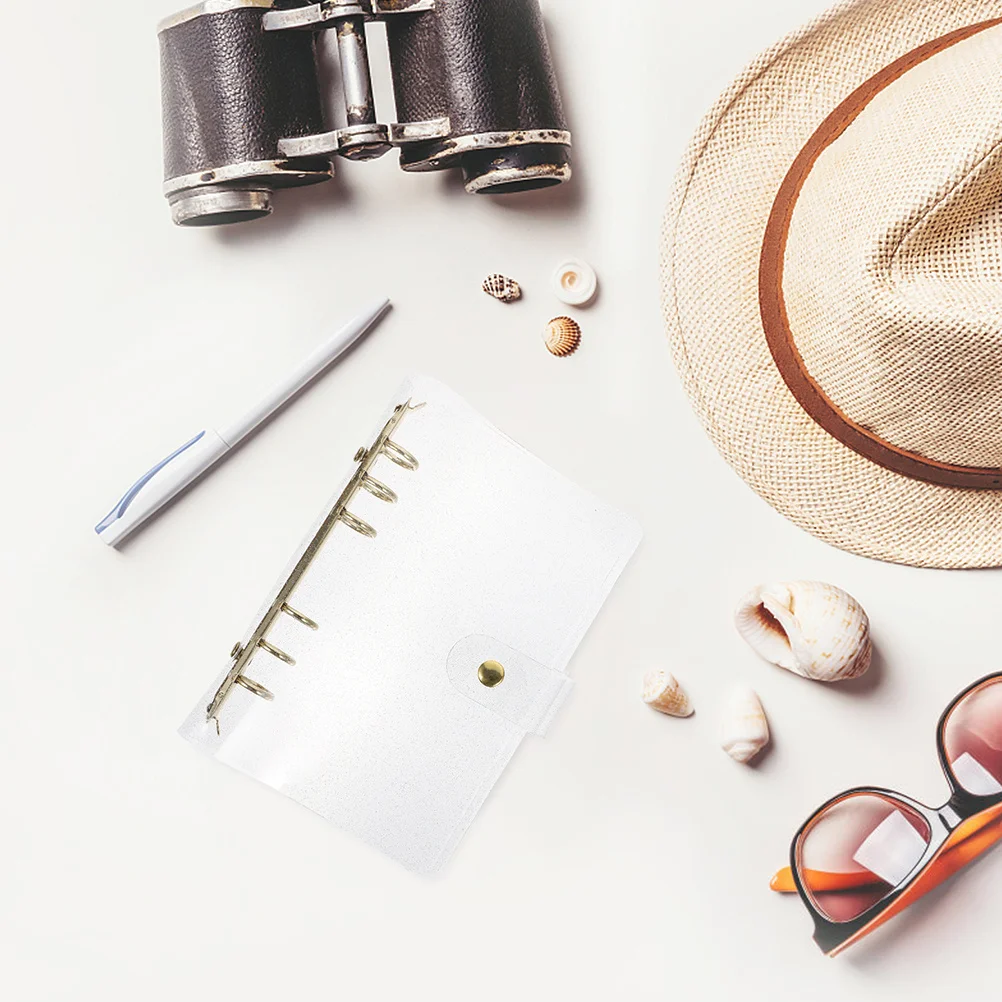 2 قطعة غطاء الموثق الشفاف قابلة لإعادة الاستخدام البلاستيك دفتر قذيفة بولي كلوريد الفينيل حلقة الموثق لمكتب القرطاسية المدرسية ملف التخزين