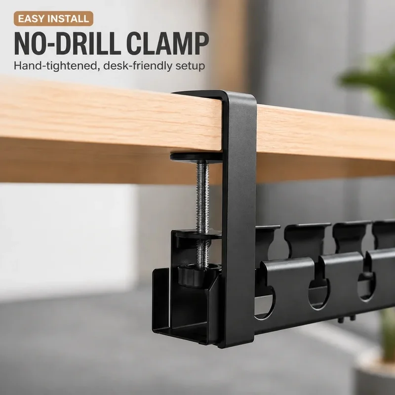 Cable Management Organizer for Desk No Drill Wire Holder Clip Cord Wrap Office Desktop Power Strip Router Data Cable S