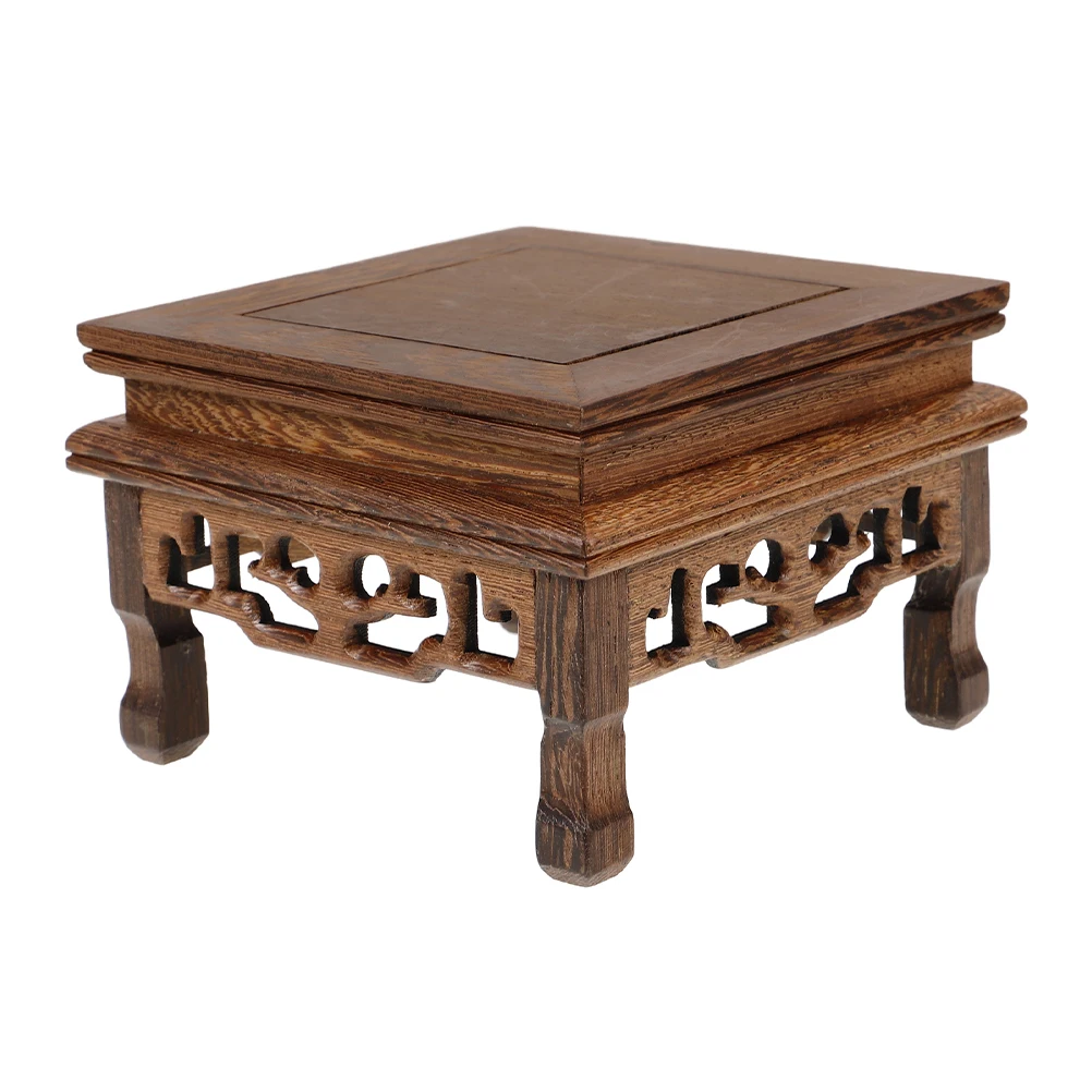 Base de ala de pollo de madera maciza para florero, maceta, estatua de Buda, soporte de exhibición, lámpara de Pedestal de planta resistente, soporte para tetera Oriental