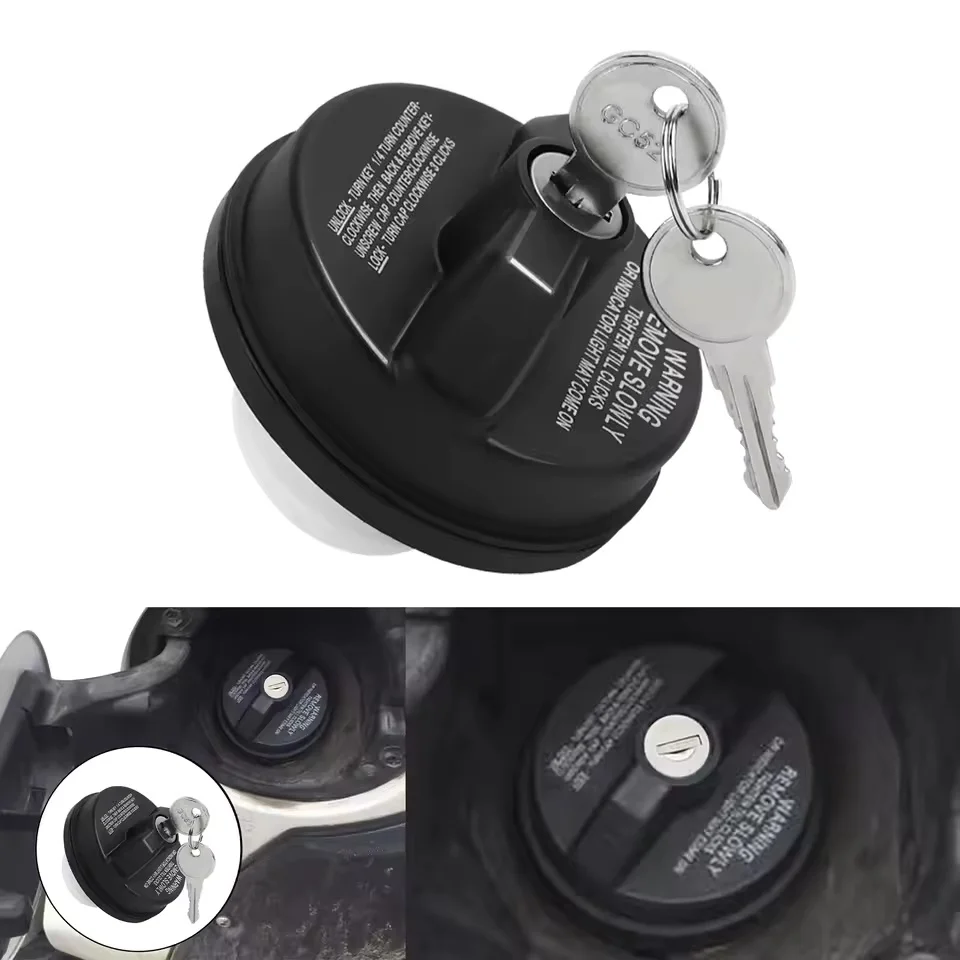 77300-47020 Gas Cap Locking Gas Fuel Tank Cap W/Keys for Chevy Toyota Tacoma Ford Nissan Honda GMC Infiniti Mazda Buick Cadillac