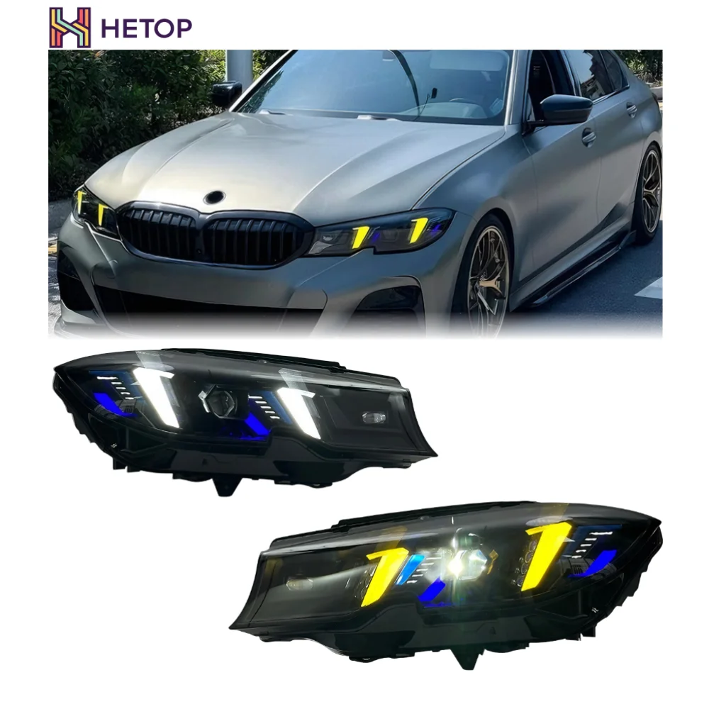 

HETOP G20 2018-2025 Laser Headlight 3 Series Yellow and White Dual Color Snake Upgrade Fang Shaped LED DRL Laser Lens for BMW