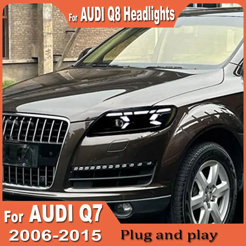 

Автомобильные светодиодные фары для AUDI Q7 2006 2007 2008 2009-2015 Модификация фар Q8 Фара DRL Сигнальная линза проектора Автомобильная