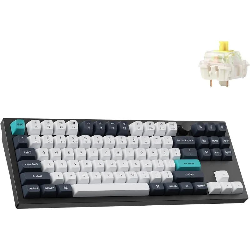 Wireless Custom Mechanical Keyboard, Full Aluminum 2.4 GHz Bluetooth QMK TKL Layout RGB