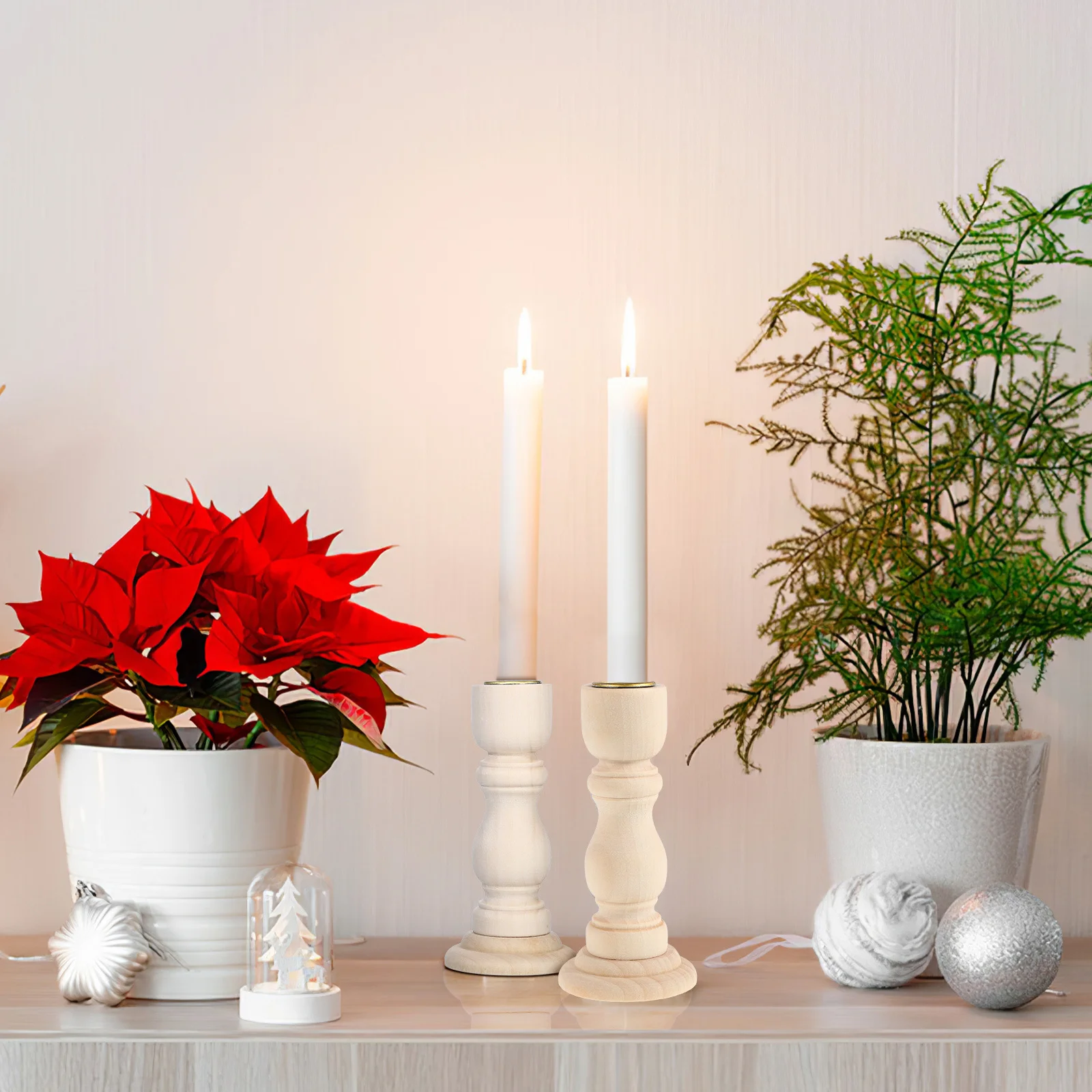 

1Pair Unique Roman Column Wooden Holders Meticulously Carved Rustic Farmhouse Centerpiece Dining Table Decor Tea Light