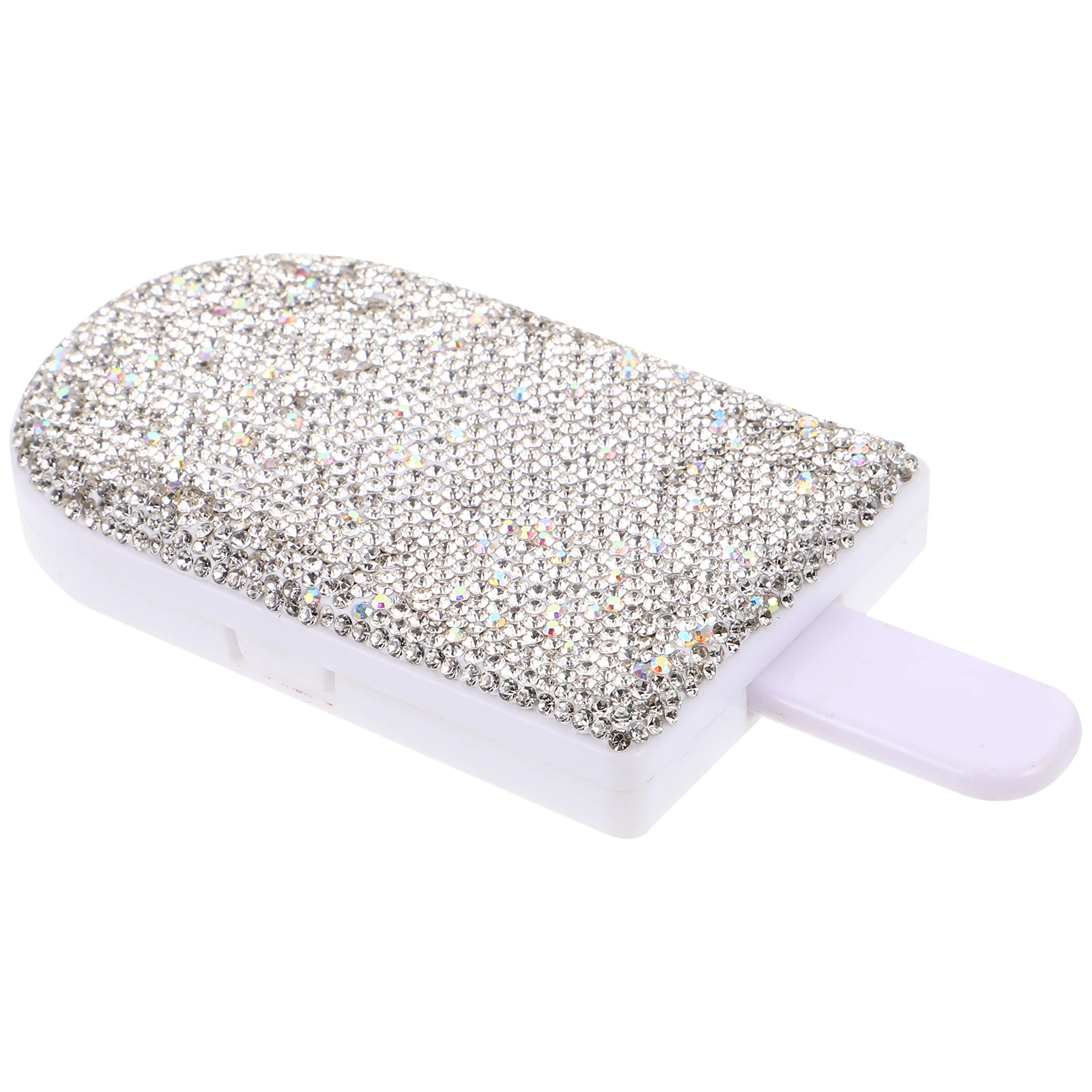 

Diamond-in Portable Makeup Mirror Cute Compact Foldable Hand to Drill for Purse Held