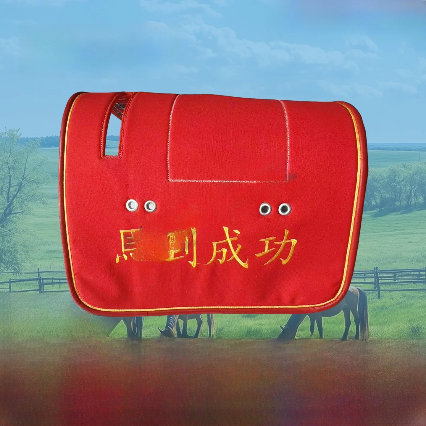 nouvelle-tapis-de-selle-pour-l'equitation-confortable-durable-brodee-noir-et-rouge-tapis-anti-transpiration-equipement-d'equitation