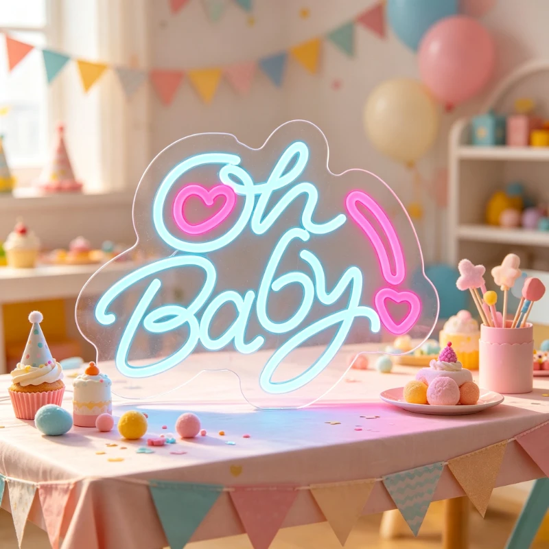 Baby Nursery Wall Lights - Oh Baby Neon Sign LED Wall