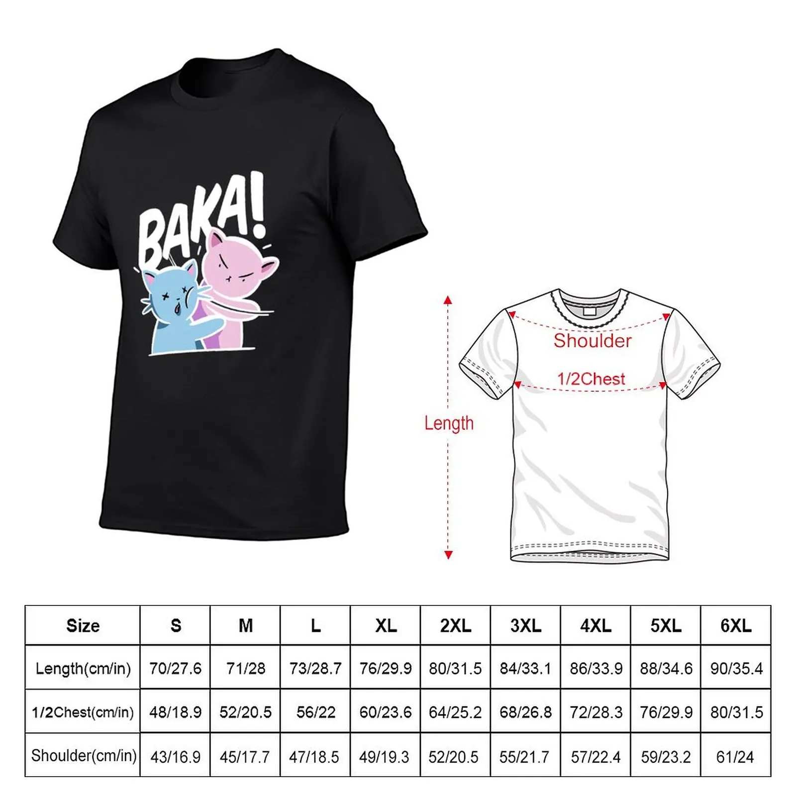 Baka Anime Cat Slap Baka Japanese Cat T-Shirt anime clothes vintage anime shirt kawaii clothes men graphic tees