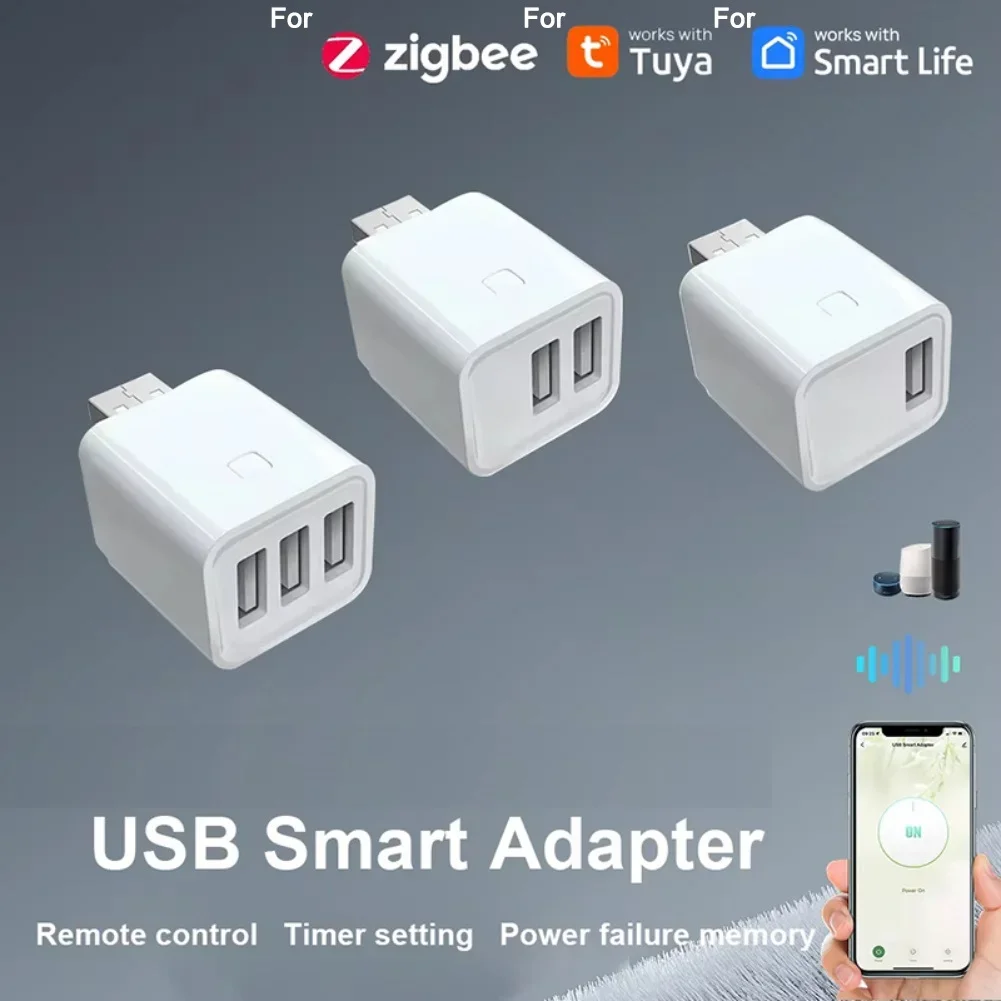 USB Smart Switch Smart USB Adapter For Smart Home Compact Design 1 USB Port Option 2 USB Ports Option 3 USB Ports Option