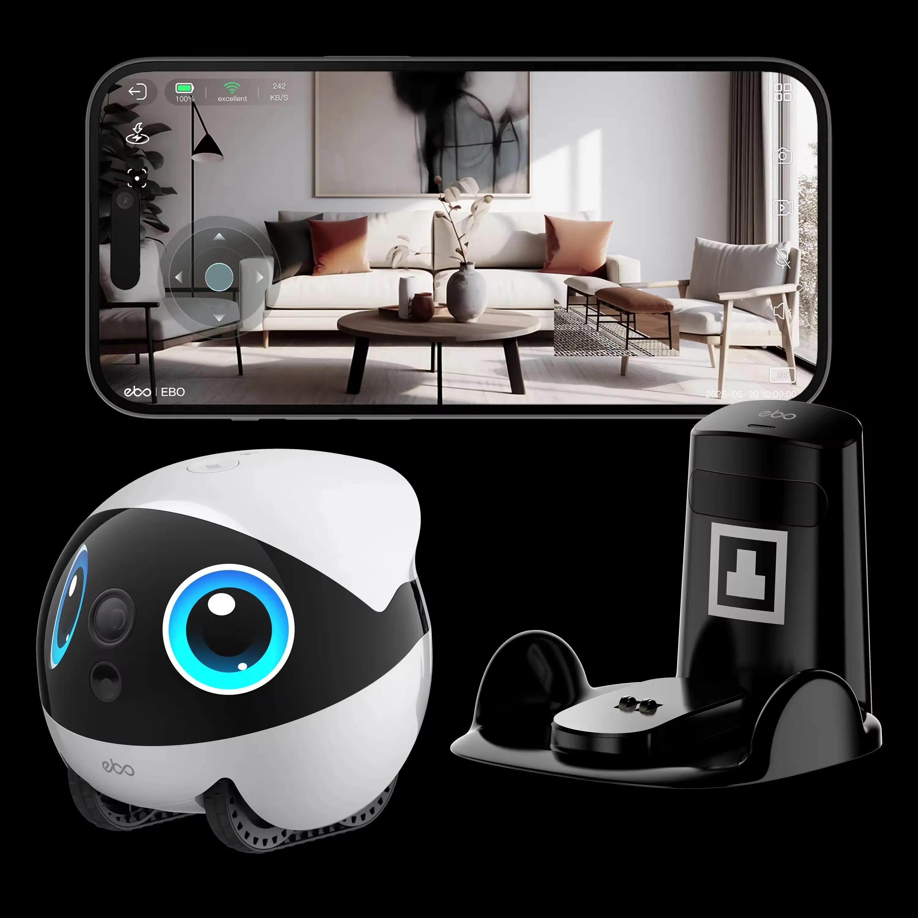 | Smart Companion Robot for Dogs with Plastic Material AI Obstacle Avoidance Video Calls New Arrival Eco-friendly EBO AIR2 PLUS
