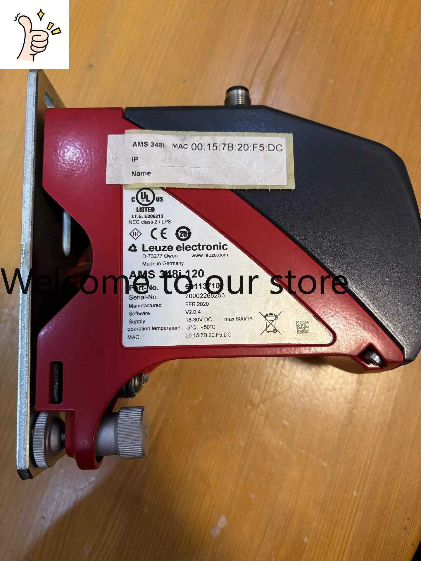 AMS 348i 120, Lloyce Optical Distance Sensor, Order Number: 50