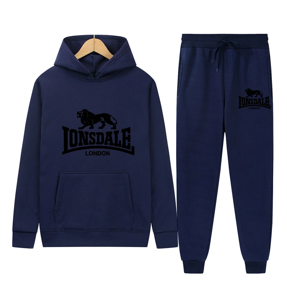 2024 LONSDALE set fashionable sports hoodie casual sportswear autumn and winter men\'s and women\'s sets