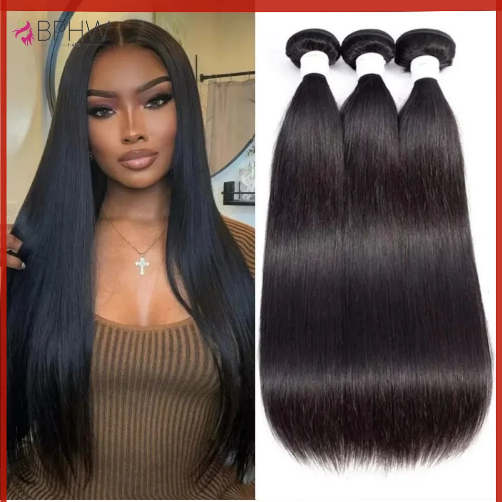 

Straight Human Hair Bundles Peruvian Hair Weave 3 Bundles Remy Hair Extensions For Black Women Human Hair Bundles BPHW Hair