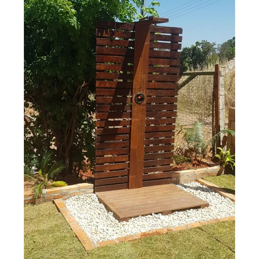 Hot Sale Wooden Garden Waterfall Rainfall Multifunctional Outdoor Shower Panel