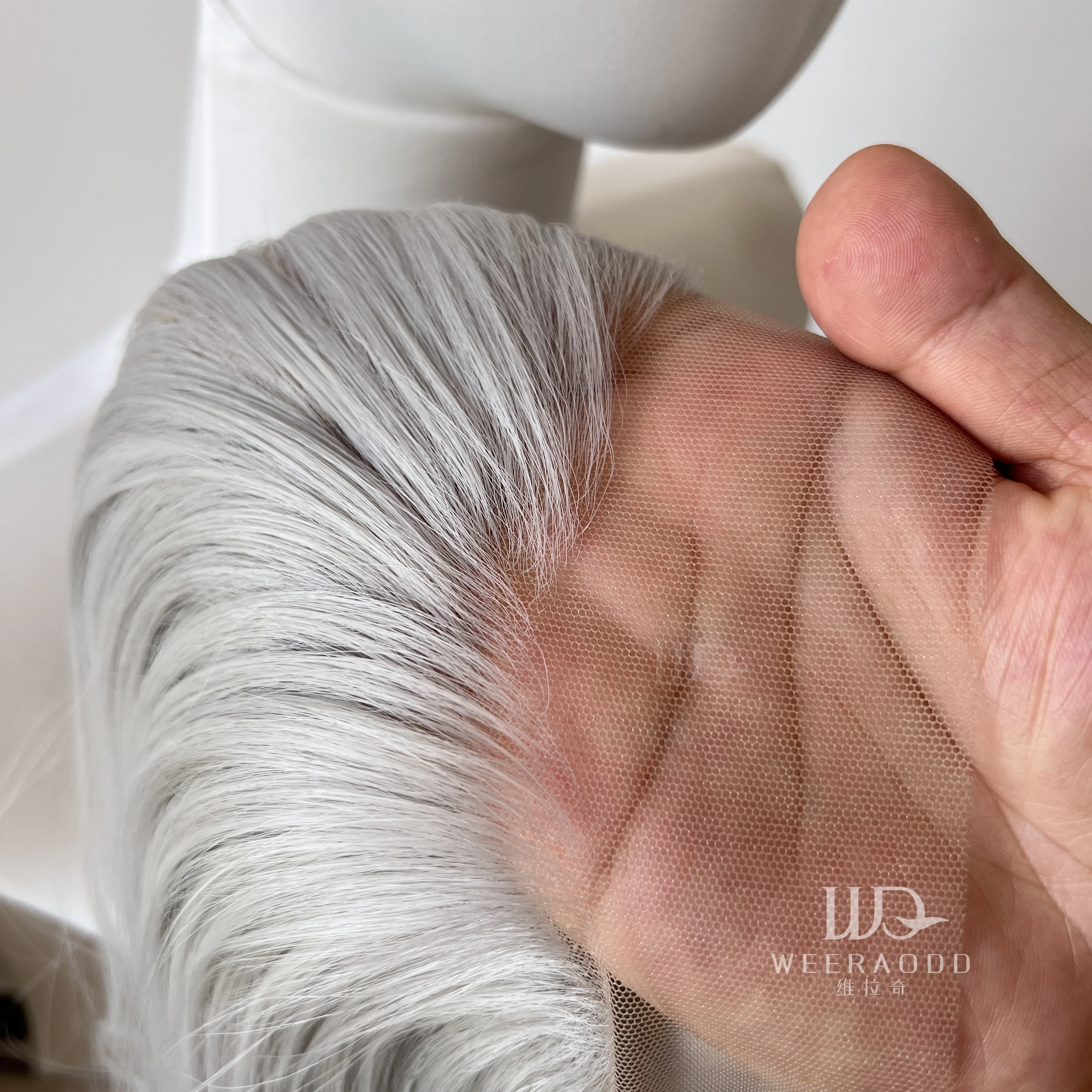 BeiBei-peluca con malla frontal plateada para mujer, pelo largo liso de fibra de alta calidad, pelucas frontales de encaje 13*4, peluca de encaje sintético