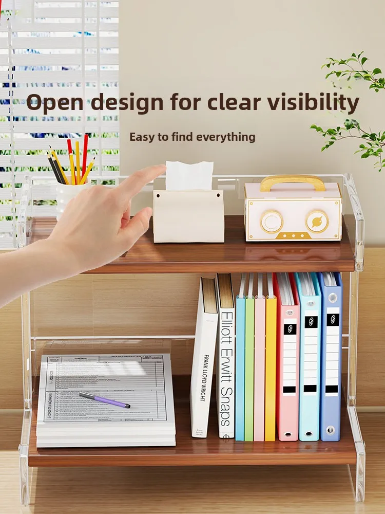 

Desktop Office Desk Organizer Bookelf Storage Ra Home Bookelf Display Cabinet Simple Sle Acrylic Densi Board Material