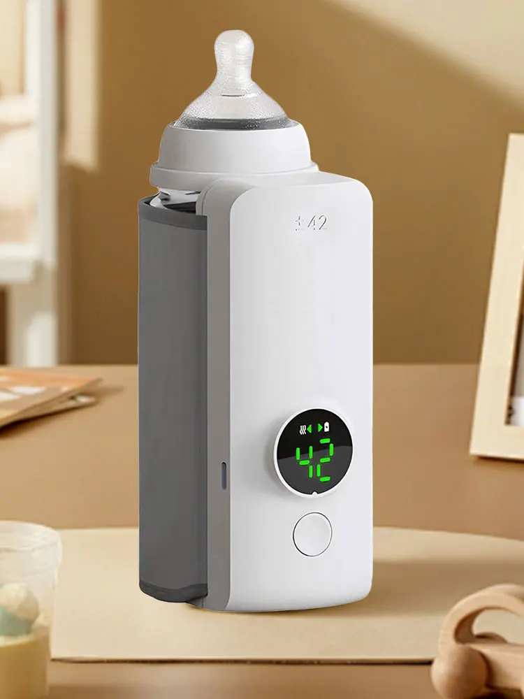 Portable Bottle Warmer Rechargeable Cordless Milk Warmer with Temperature Control for Comfortable Baby Feeding On The Go