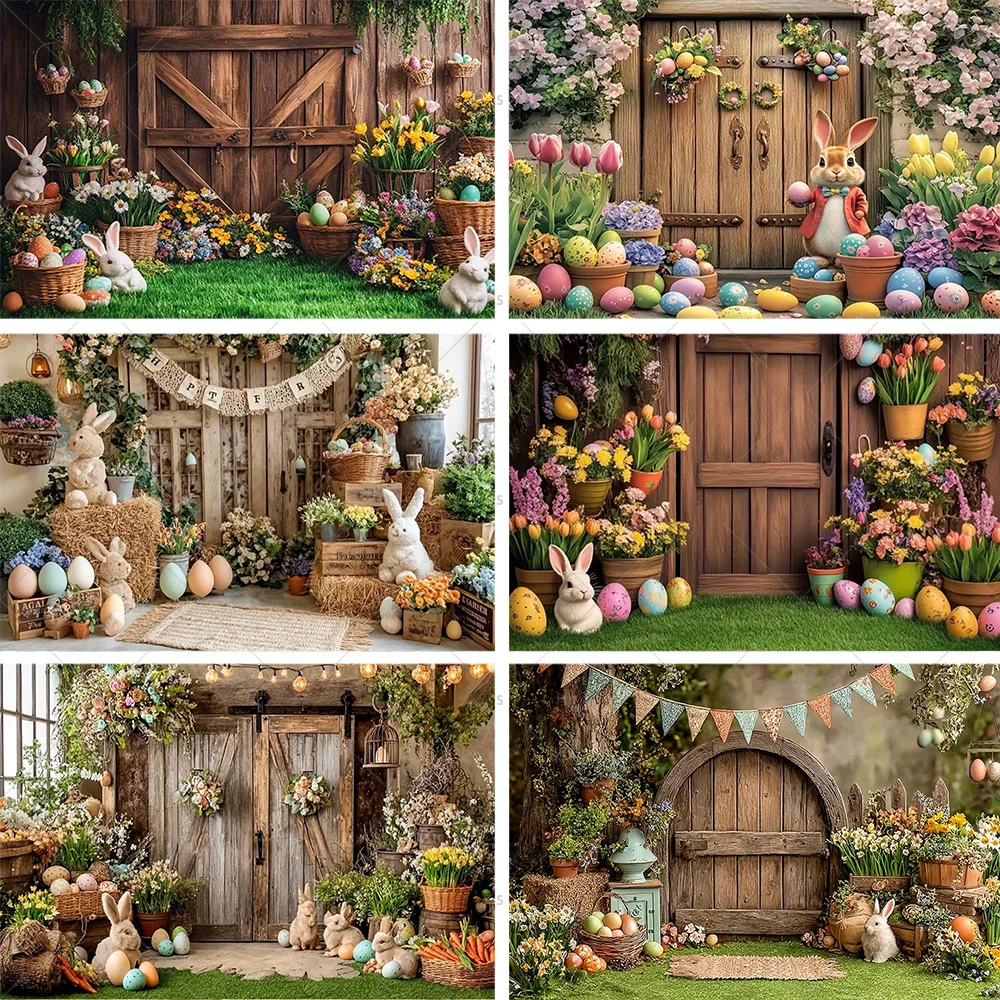 

Easter Rabbit Arch Backdrop Spring Rabbit Background Kids Birthday Party Baby Shower Decor Garden Lawn Decoration Supplies