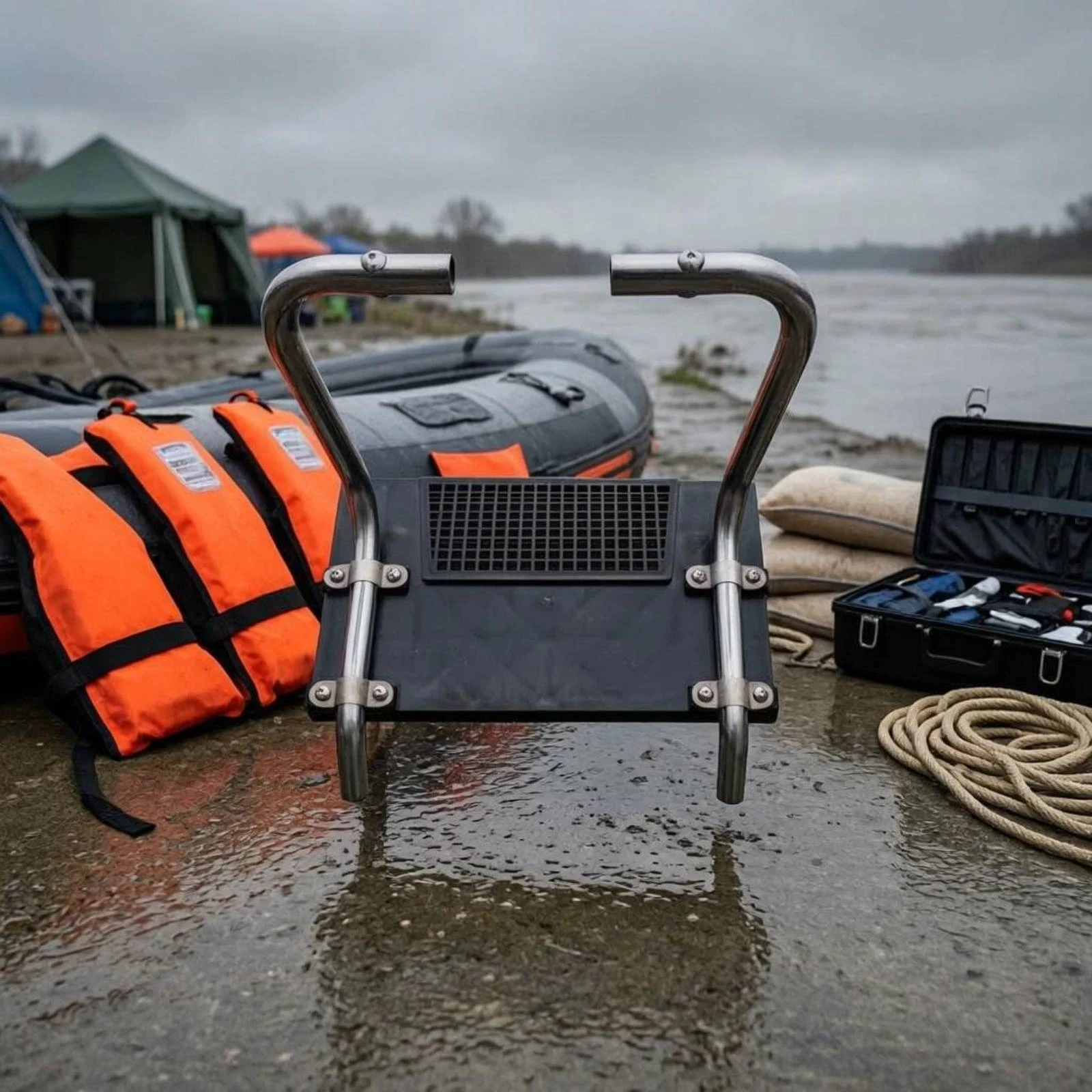 

Marine Hardware Boat Motor Bracket Lightweight Inflatable Outboard Motor Stand for Rescue Operations
