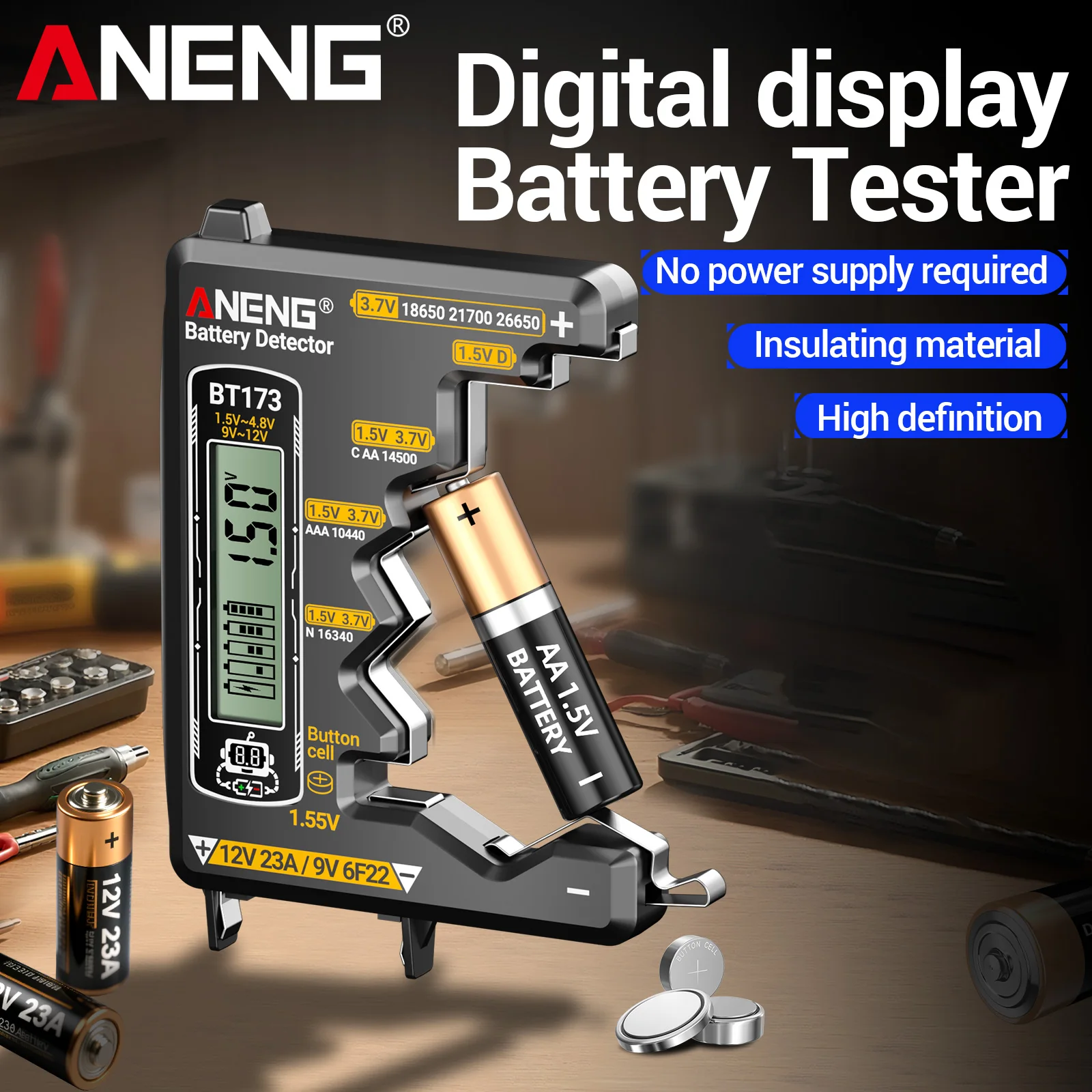 Electrician Digital Multimeter SZ304 BT173 Portable Digital Battery Tester AC DC Voltage Resistance Capacitance Electrical Tools