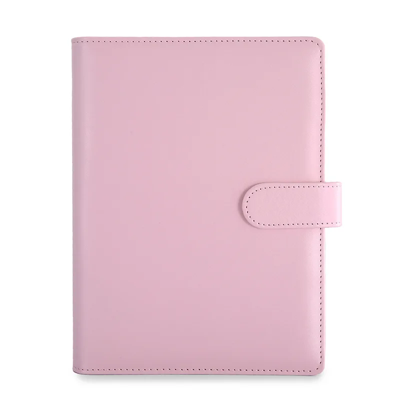 A5 PU Leather DIY Binder Notebook Cover Macaron Color Diary Agenda Planner Paper Cover School Stationery