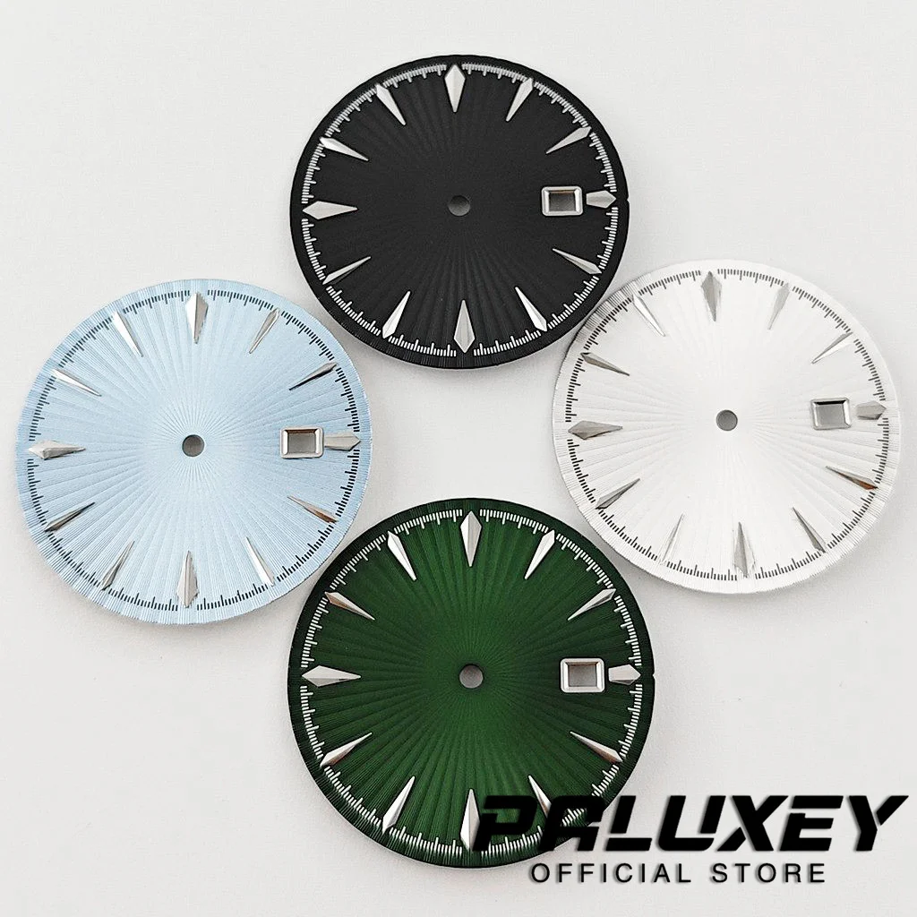 Ray Pattern 35mm NH35 Watch Faces Cocktails Ice Blue Black Watch Dial for NH35 4R35 Movement Replacement Parts No Luminous