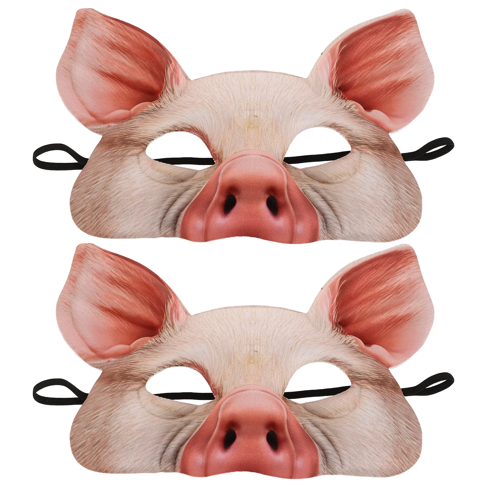 2Pcs Pink Pig Half Face Masquerade Mask Animal Party Mask for Halloween Carnival Festival Costume Ball Cosplay Mardi Gras