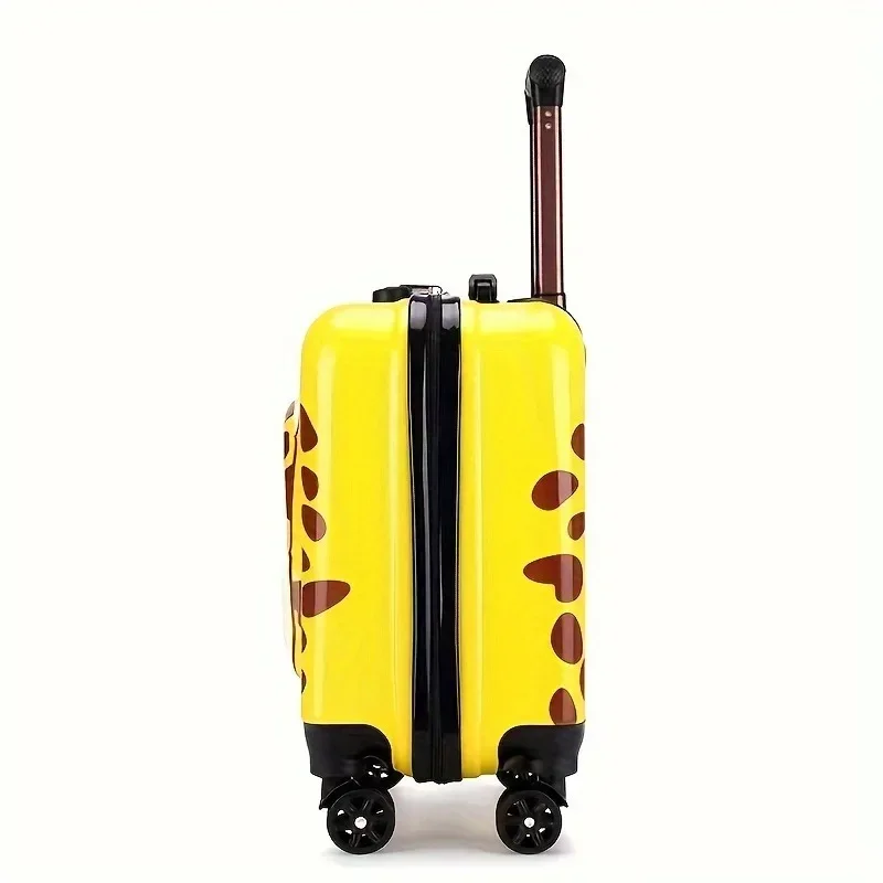 Mini 18-Inch Cute Cartoon Trolley Case - Durable ABS+PC, Spinner Wheels, Zip Closure, Combination Lock - Perfect for Travel Box