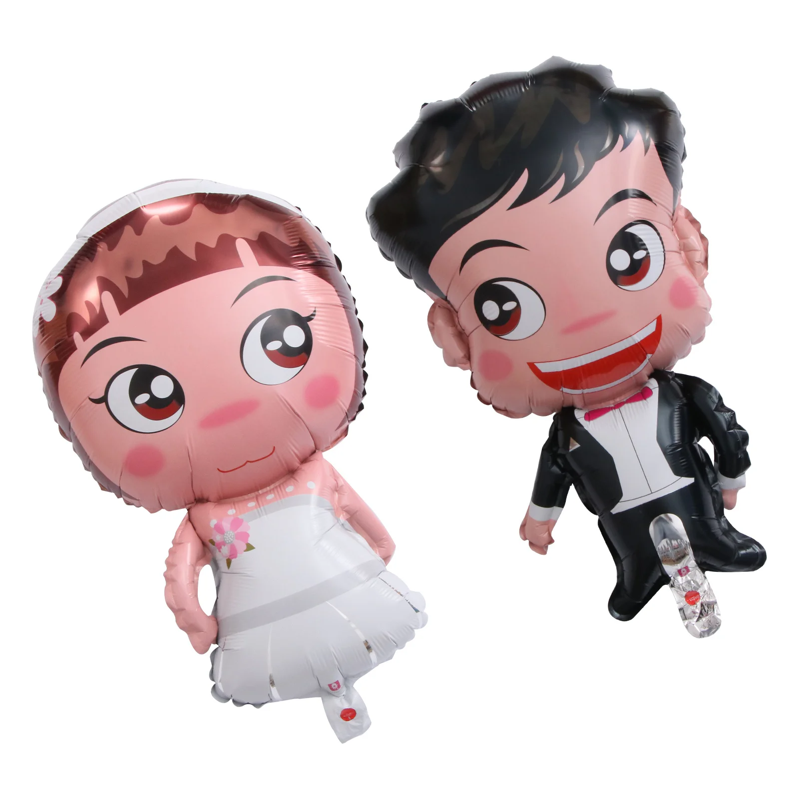 

2pcs Large Bride Groom Balloons Durable Cartoon Foil Wedding Party Decoration Reusable Blow Up Evenly Seal Tightly For Air