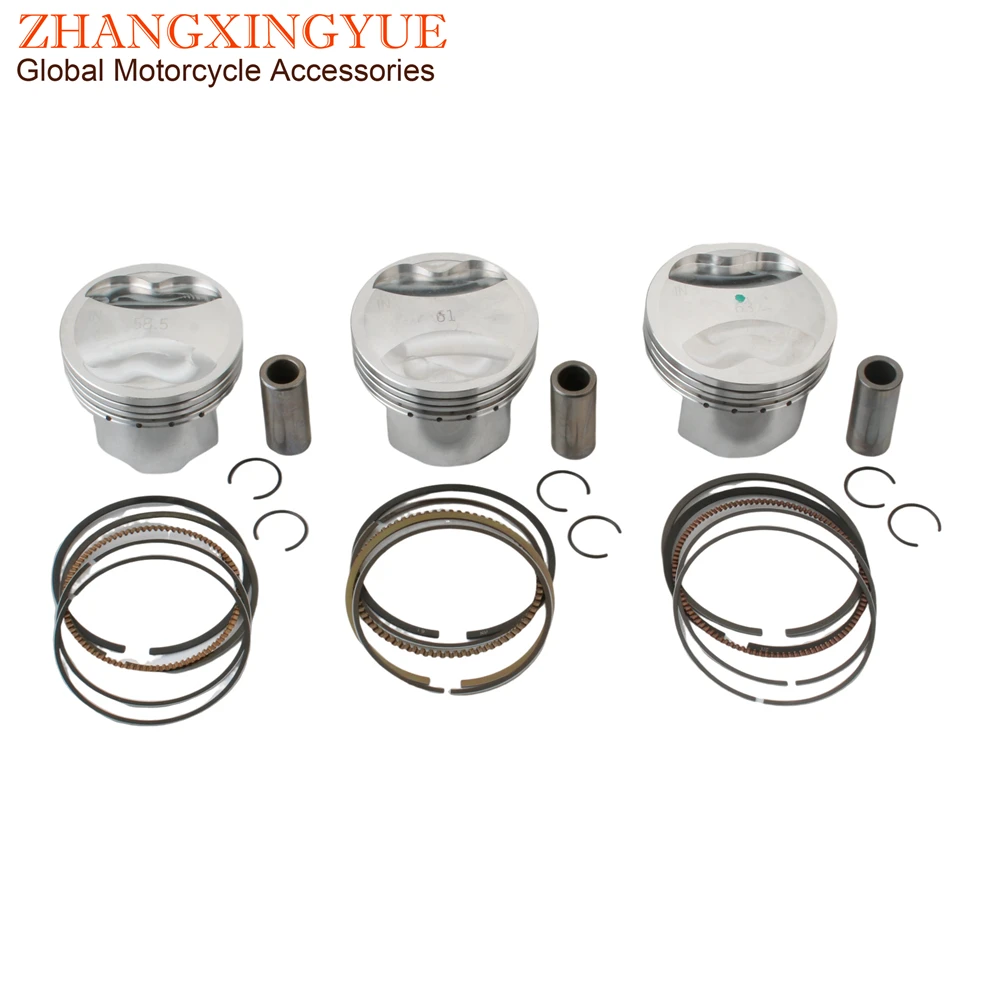 Kit de pistón de carreras para patinete, 4 válvulas, 58,5mm, 61mm, 63mm, para GY6, 125cc, 150cc, actualización a 160cc, 180cc, 200cc, 152QMI, 157QMJ, 4 tiempos