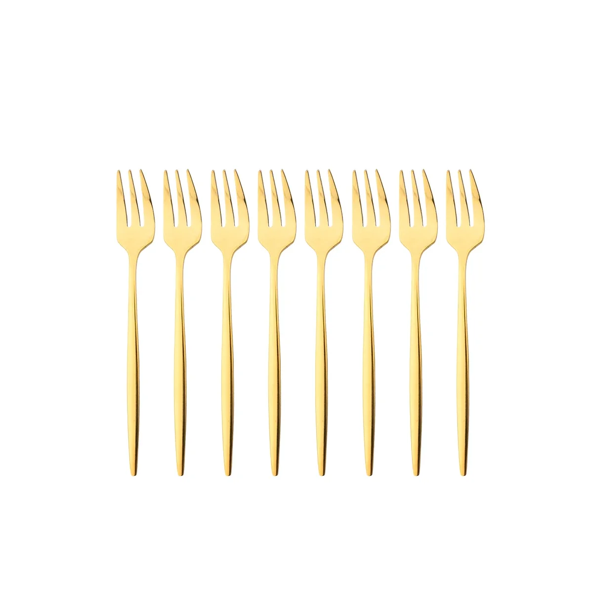 8Pcs Mini Stainless Steel Cake Fork Tea Forks Dessert Fork Tableware Cutlery Kitchen Silverware Dinnerware Flatware