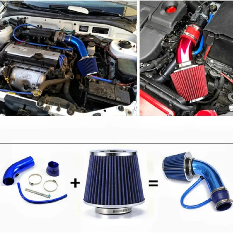 

JQG001A Universal Car Air Filter High Flow Intake FilterIntake Filter Sport Power Mesh Cone Cold Air Induction Kit Auto Parts