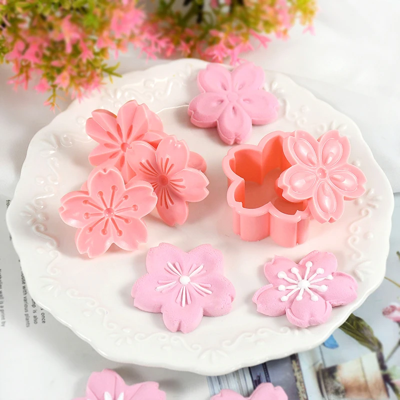 

5pc/set Pink Sakura Cookie Mold Biscuit Mold Cutter Cherry Blossom Cutters Mold Home Baking DIY Floral Mold Fondant Baking Tool