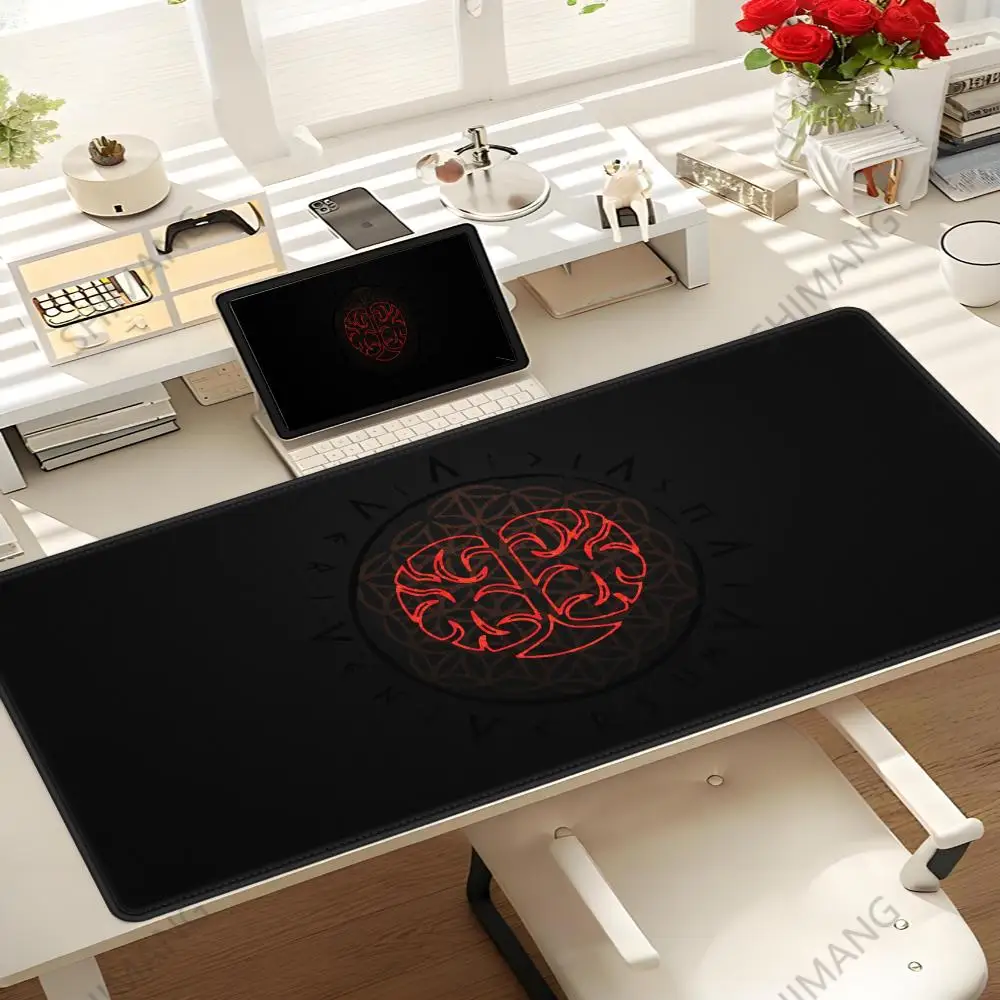 Viking-Vegvisir Logo Mousepad INS Tide Large Thickened Mouse Pad Oversized Gaming Keyboard Notebook Table Mat for PC Computer
