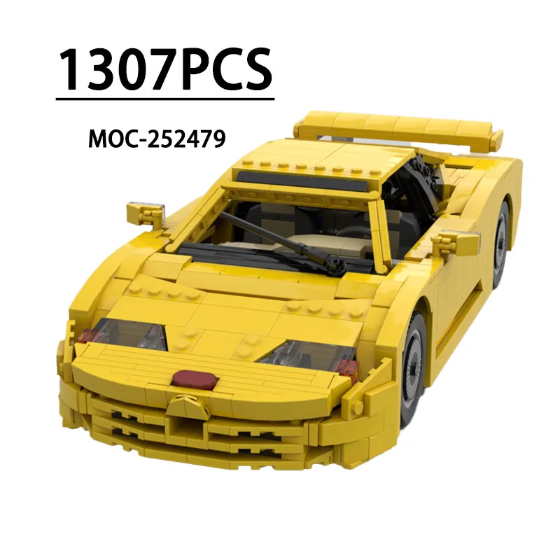 

MOC-252479 Building Block Super Sports Car Assembly Model Ornament 1307 Pieces Children's Birthday Christmas New Year Toy Gift