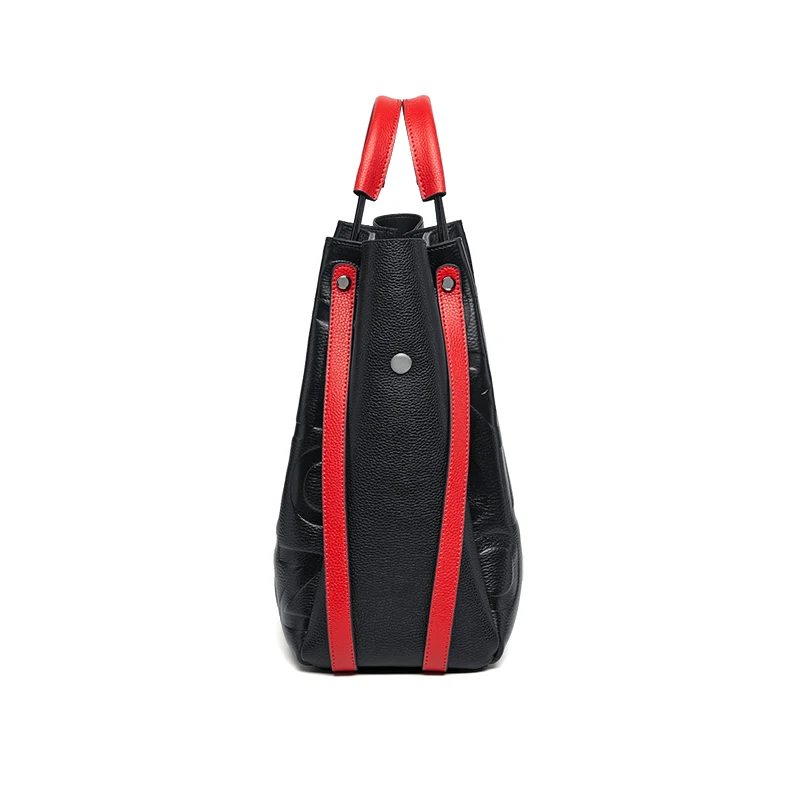 ZOOLER جديد الطبقة الأولى حقيبة يد من جلد البقر اليدوية حقيبة كتف مفردة المرأة رسالة سوداء تنقش محفظة عالية الجودة # yc571