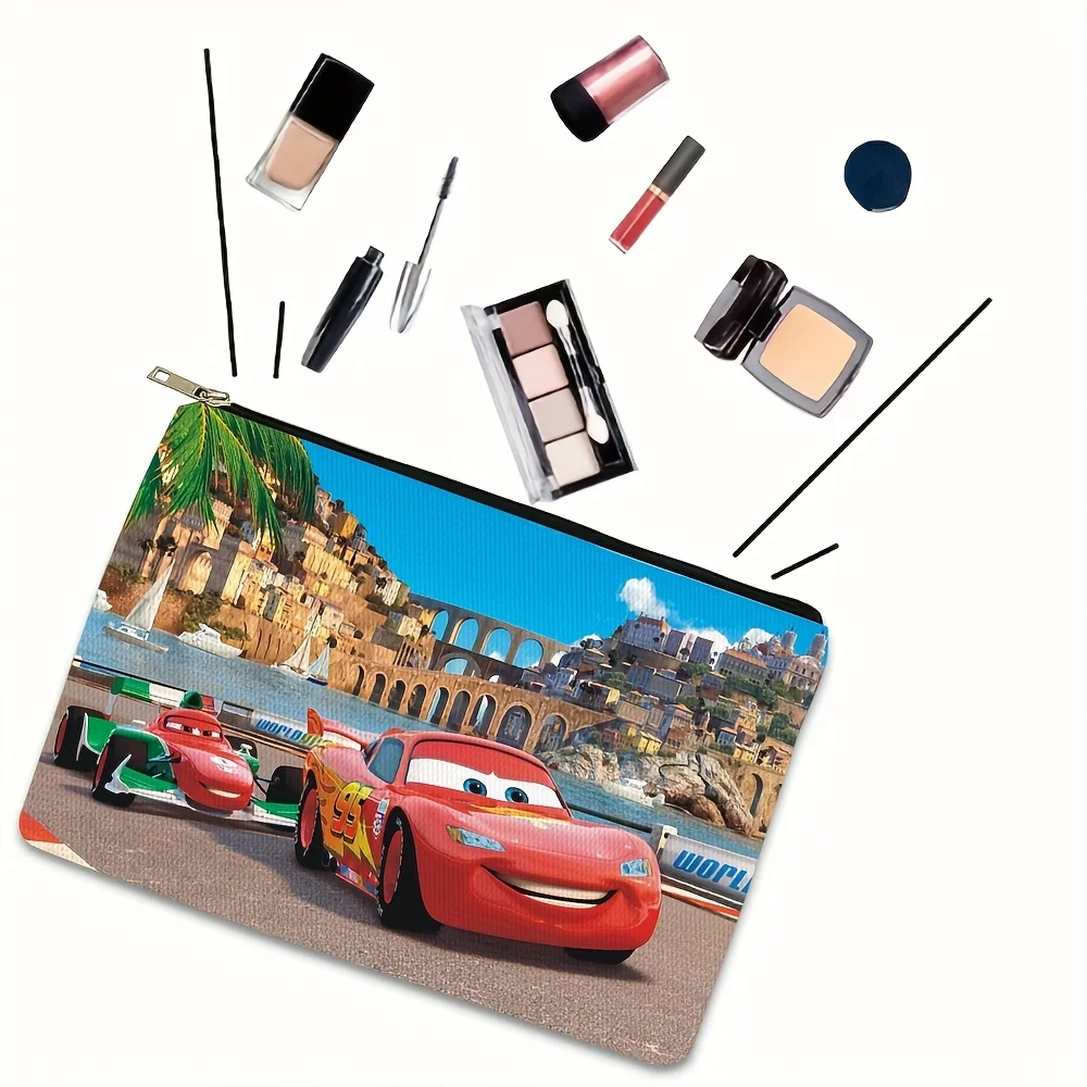 1 borsa per cosmetici Disney Lightning Mcqueen, borsa per gioielli, borsa da viaggio perfetta con cerniera - divertente regalo di compleanno