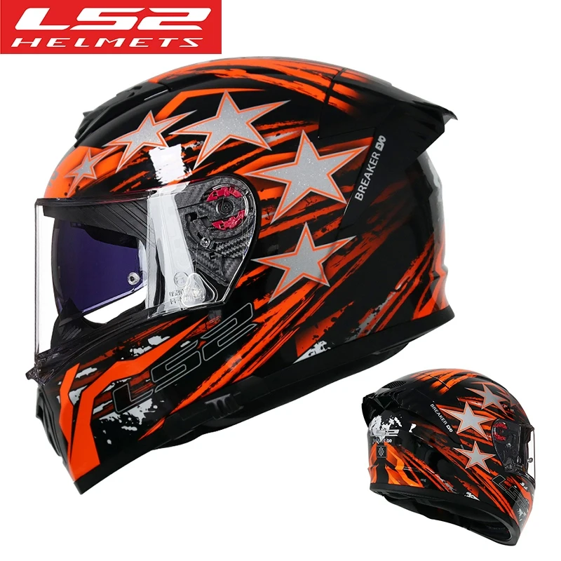 LS2 FF309 خوذة سباق الدراجات النارية للجنسين مع عدسة مزدوجة تقنية مضادة للضباب مغلقة بالكامل لتغطية الوجه بالكامل مقاس عالمي #2