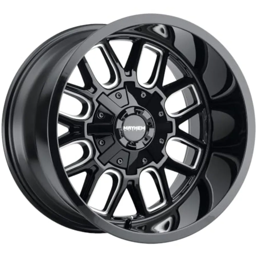 

Cogent 8107 Gloss Black/Milled Spokes 20X9 6-135/6-139.7 0mm 106mm Wheel with Painted 0 x 9 inches/6 x 135 mm 0 mm Offset