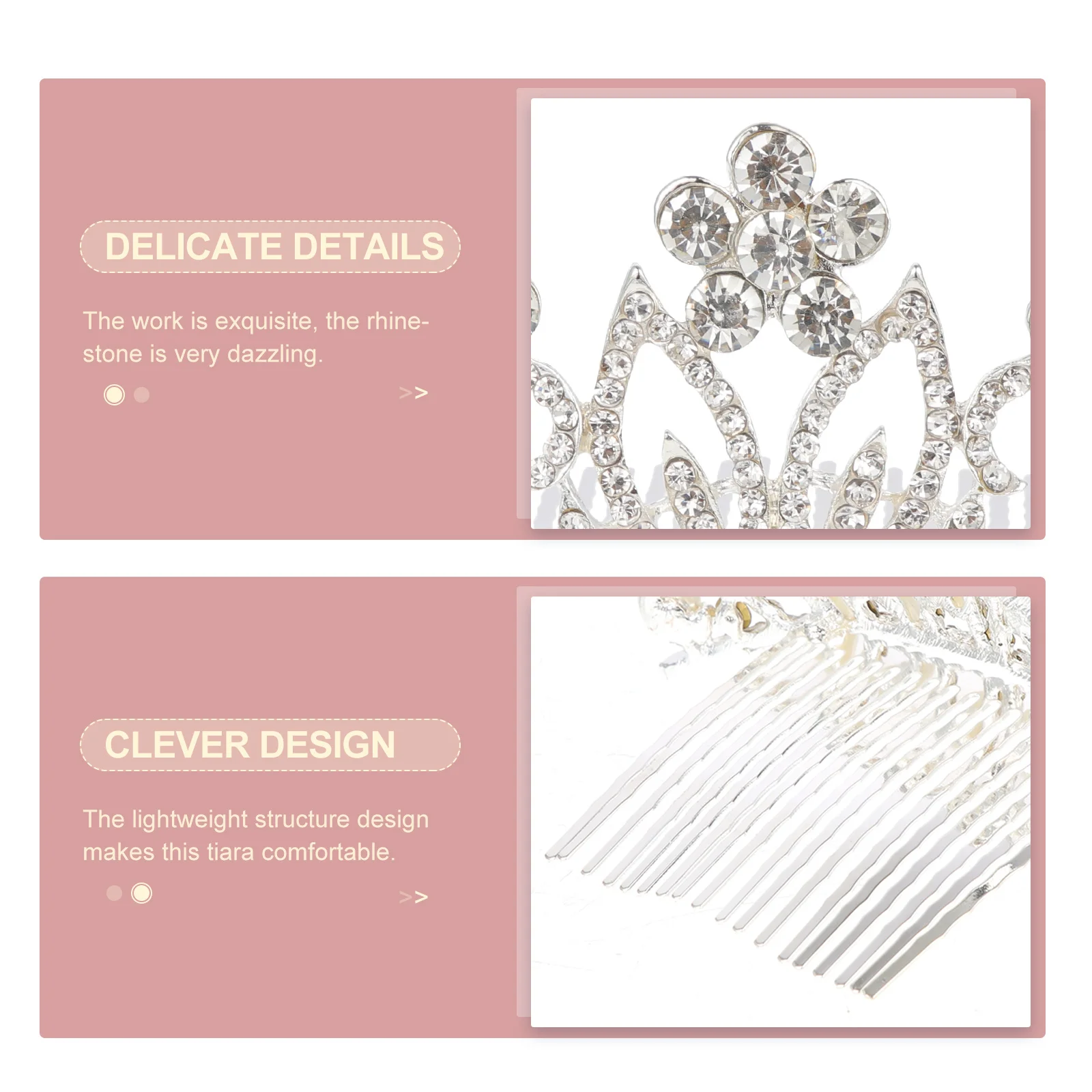 

4 шт., корона с жемчугом и стразами, тиара-расческа для девочек, удобный легкий прочный головной убор, элегантный дизайн, вечерние детские головные уборы с короной